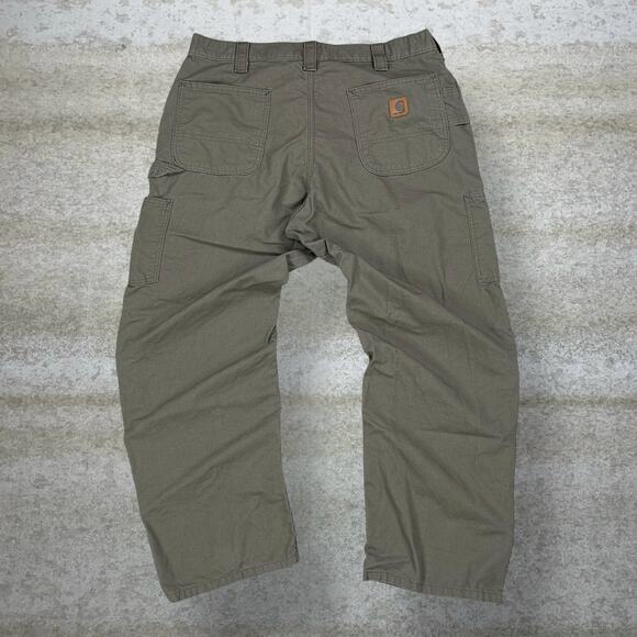 Vintage Carhartt Carpenter Pants Chocolate Brown Canvas Baggy Wide Leg Fit 90s - Picture 1 of 4